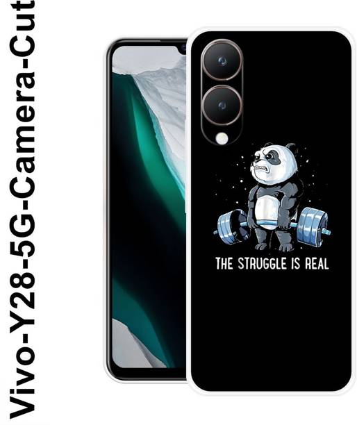 MOBIFLY Back Cover for Vivo Y28 5G, Struggle, Panda, GYM, Bear, Funky, 537