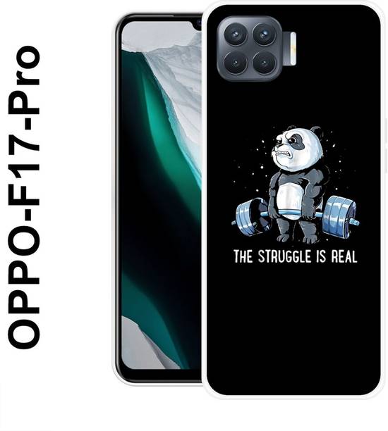 MOBIFLY Back Cover for OPPO F17 Pro, Struggle, Panda, GYM, Bear, Funky, 537