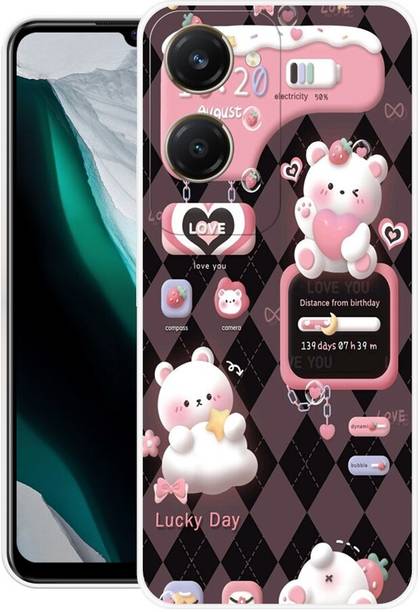 icusto Back Cover for vivo Y28s 5G For Her, Girls, pink Back Cover