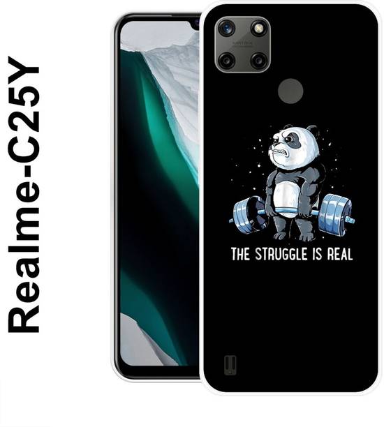MOBIFLY Back Cover for Realme C25Y, Struggle, Panda, GYM, Bear, Funky, 537
