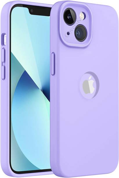 MobiLooks Back Cover for Apple iPhone 13, Original Silicone Logo Cut Shockproof Full Body Protection Case