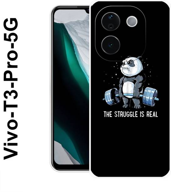 MASURA Back Cover for Vivo T3 Pro 5G, Struggle, Panda, GYM, Bear, Funky, 537