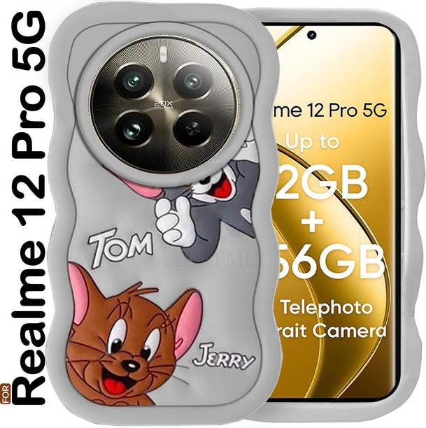 एस्ट्मो Realme 12 Pro 5G Tom & Jerry Silicone Cute 3D Cartoon Back Cover के लिए