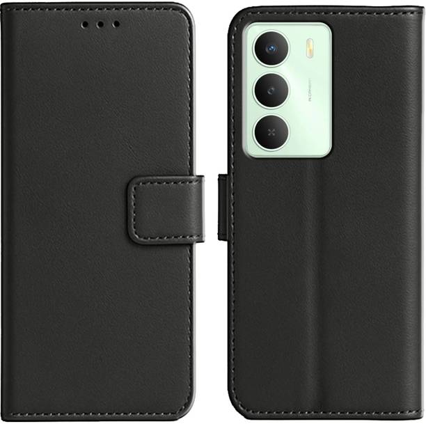 Ascensify Back Cover for Realme C73 5G Premium PU Leather Flip Cover with Card Slots & Stand Feature