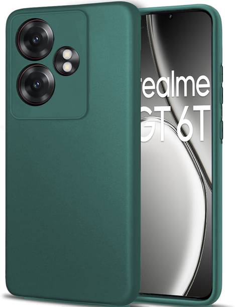 VAPRIF Back Cover for Realme GT 6T 5G, Matte Rubberized Soft Silicone Protective Cloth Inside