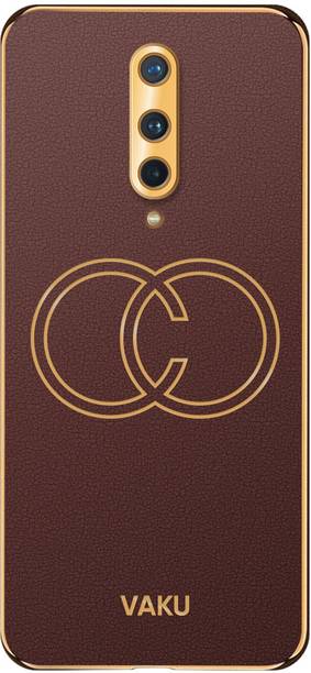 Vaku Luxos Back Cover for OnePlus 8, Skylar Leather Pattern Design Gold Electroplated Shockproof Protective Cover