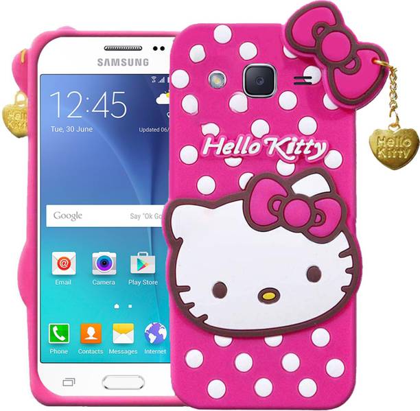 Wowcase Back Cover for Samsung Galaxy J2, 3D Cute Doll, Cute Hello Kitty Case, Soft Girl Back Cover with Pendant