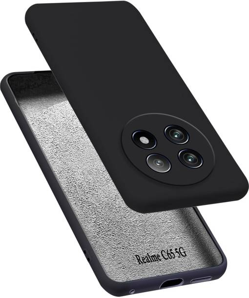 VAPRIF Back Cover for Realme C65 5G, Matte Rubberized Soft Silicone Protective Cloth Inside