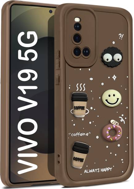 Vshop Back Cover for Vivo V19 Cute Fun Cartoon 3D Ball Coffee Case