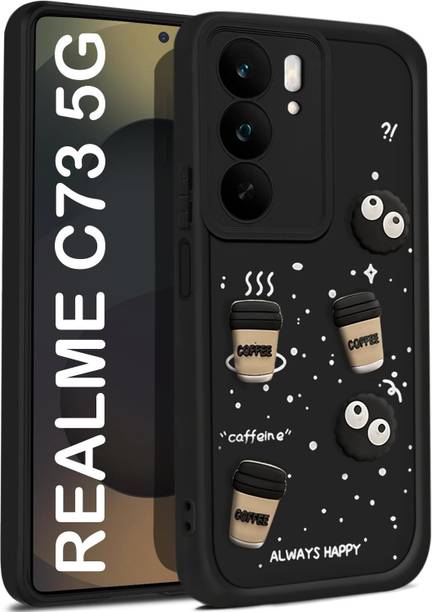 CRAFTIFY Back Cover for REALME C73 5G , 3D Cartoon Coffee Emoji Designer | Shockproof & Stylish