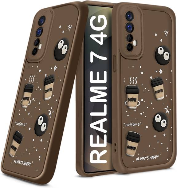 TRUEUPGRADE Back Cover for Realme 7, Realme Narzo 30 4G, Realme Narzo 20 Pro Cute Fun Cartoon 3D Ball Coffee Case