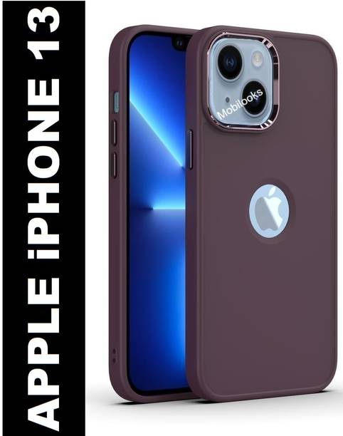 MobiLooks Back Cover for Apple iPhone 13, Hybird Liquid Silicone Metal Shiny Ring Case