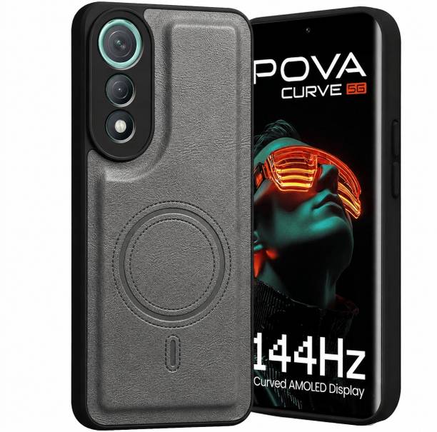 FIRST MART Back Cover for Tecno Pova Curve 5G, Pova Curve, Magsafe Design Leather Case