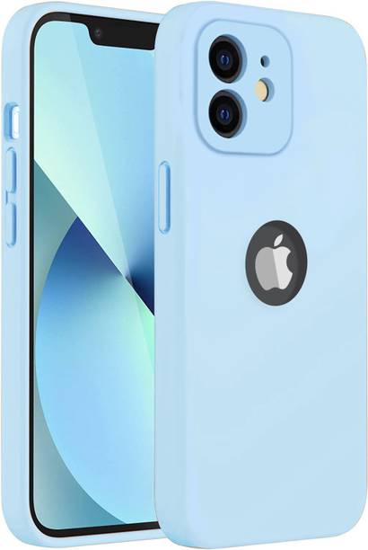 MobiLooks Back Cover for Apple iPhone 12, Original Liquid Silicone inner Velvet Cloth Logo View Case