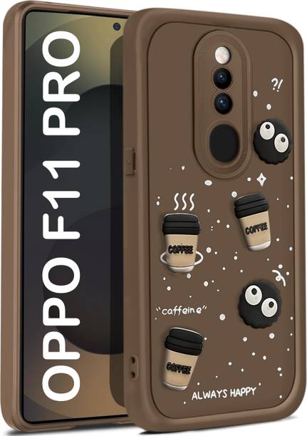 Vshop Back Cover for Oppo F11 Pro Cute Fun Cartoon 3D Ball Coffee Case