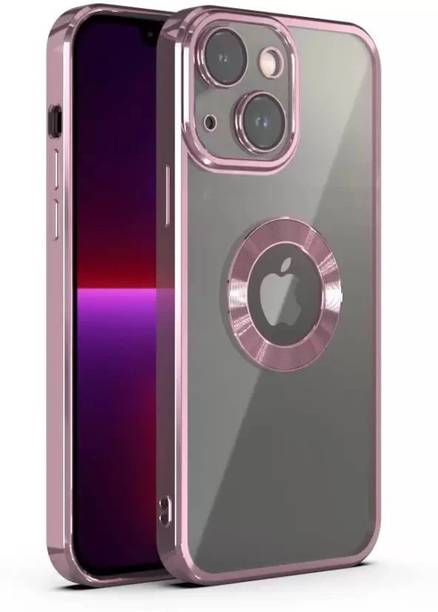 Midos Back Cover for Apple iPhone 13, Electroplating Chrome Logo Cut Transparent Cover For-iPhone 13