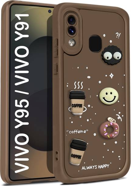 Vshop Back Cover for Vivo Y93, Vivo Y91, Vivo Y95 Cute Fun Cartoon 3D Ball Coffee Case