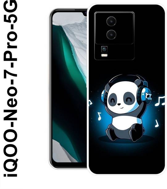 MOBIFLY Back Cover for IQOO Neo 7 Pro 5G, Music, Cute, Baby, Panda, Funky, 536