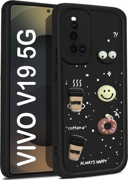 Vshop Back Cover for Vivo V19 Cute Fun Cartoon 3D Ball Coffee Case