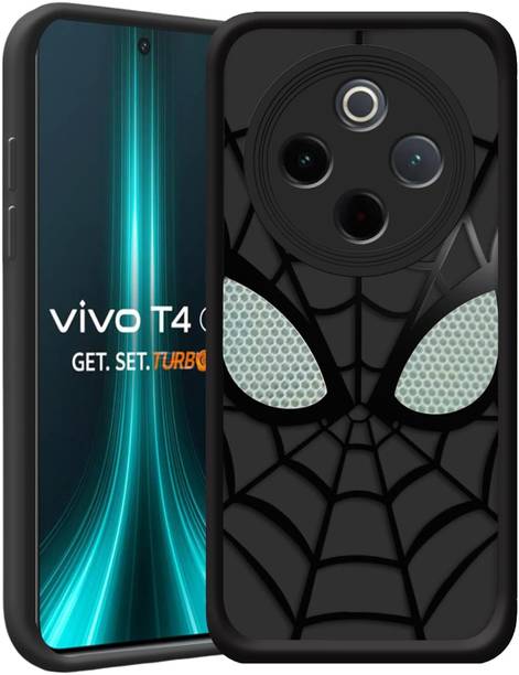 FIXTOTEL Back Cover for Spider Web Matte TPU Back Cover for, Vivo T4, Shockproof Protective Case