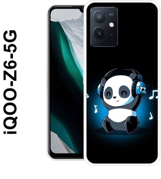 MOBIFLY Back Cover for IQOO Z6 5G, Music, Cute, Baby, Panda, Funky, 536