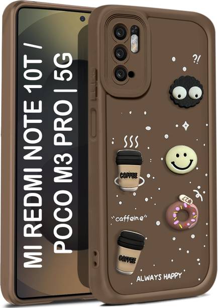 CRAFTIFY Back Cover for Mi REDMI NOTE 10T 3D Cartoon Coffee Emoji Designer | Shockproof & Stylish