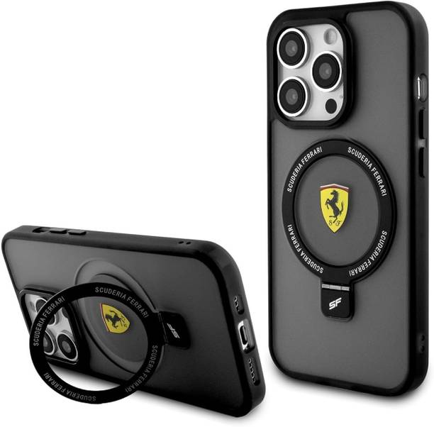 CG Mobile Back Cover for Apple iPhone 15 Pro |Official Licensed | Ferrari Magsafe Ringstand