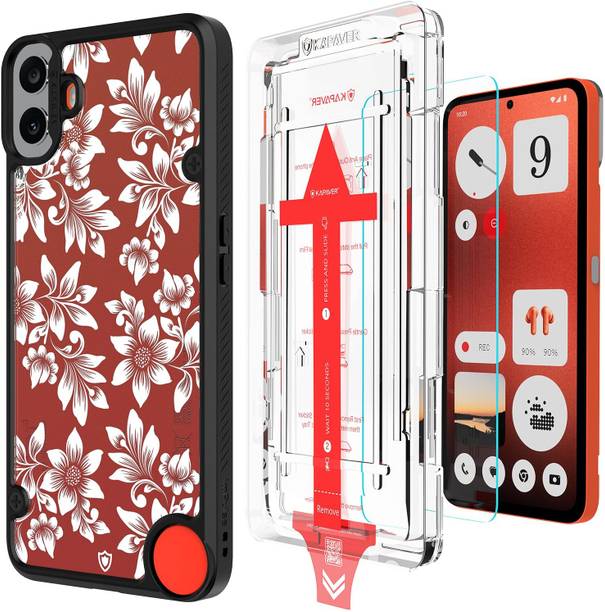 Kapaver Back Cover for CMF Phone 1, Back Case with Tempered Glass