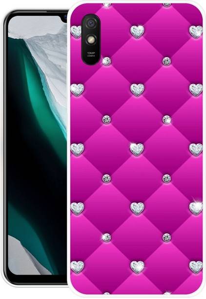 DIKRO Back Cover for Redmi 9A, M2006C3LG, PINK, HEART, MATTRESS, SHAPE, LOVE
