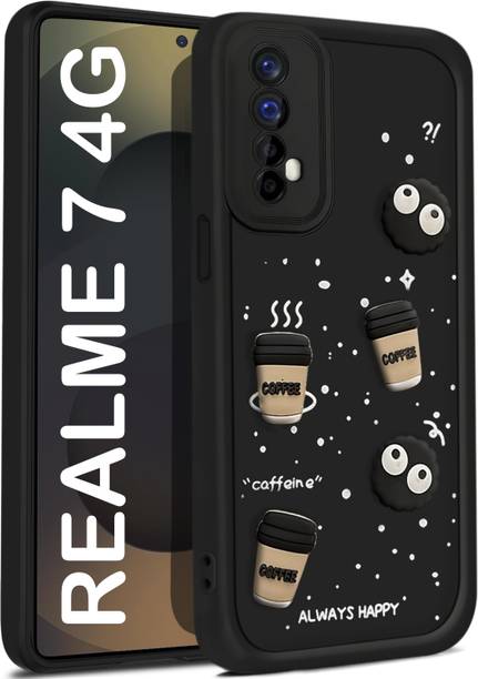 Vshop Back Cover for Realme 7, Realme Narzo 30 4G, Realme Narzo 20 Pro Cute Fun Cartoon 3D Ball Coffee Case