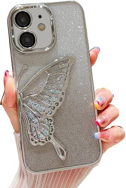 COVERLOGY Protective Case for iphone 16plus, silver butterfly cover