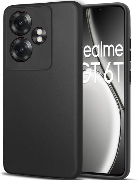 VAPRIF Back Cover for Realme GT 6T 5G, Matte Rubberized Soft Silicone Protective Cloth Inside