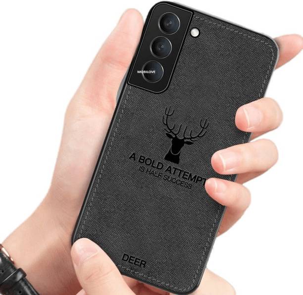 MOBILOVE Back Cover for Samsung Galaxy S21 FE 5G | Deer Pattern Cloth Texture Leather Finish Fabric Case