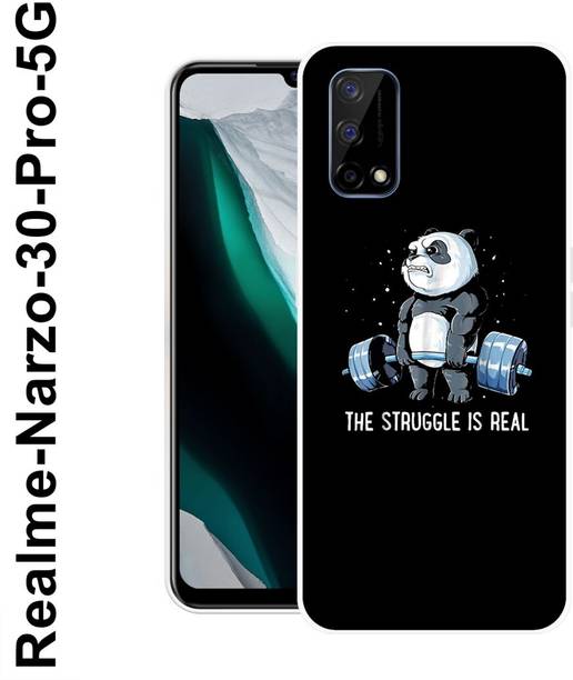 MOBIFLY Back Cover for Realme Narzo 30 Pro 5G, Struggle, Panda, GYM, Bear, Funky, 537