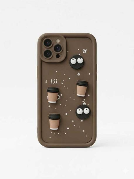 MagicTrap Back Cover for Apple iPhone 12 Pro Max Cute Fun Cartoon 3D Bear Coffee Case | Full Camera Protection