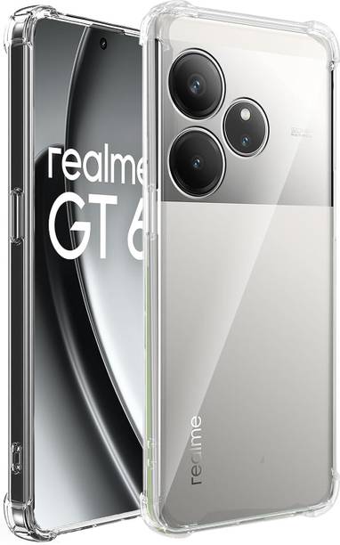 COVERLINE Back Cover for Realme GT 6 Soft Silicone Scratch Resistant Anti Slip