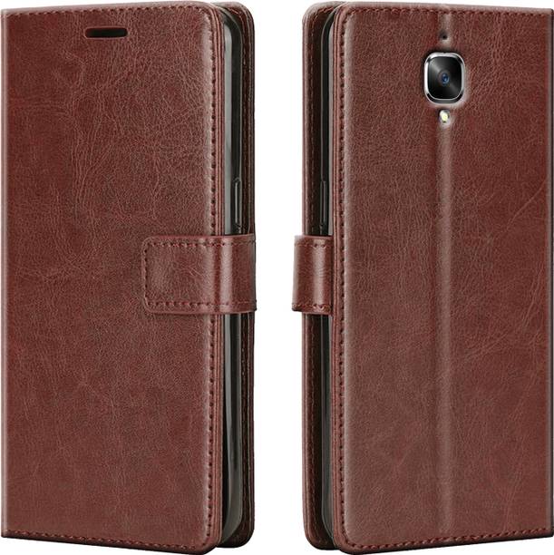 Driden Back Cover for Oneplus 3T - Inbuilt Stand & Card Pockets | Hand Stitched | Wallet Flip Case