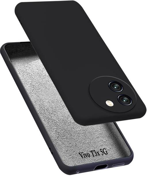 VAPRIF Back Cover for Vivo T3x 5G, Matte Rubberized Soft Silicone Protective Cloth Inside