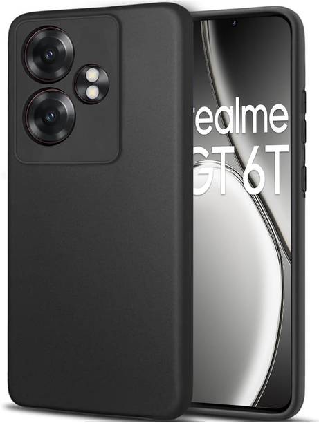 MOBIDEER Back Cover for Realme GT 6 5G, Realme GT 6T 5G, Matte Rubberized Soft Silicone Protective Cloth Inside