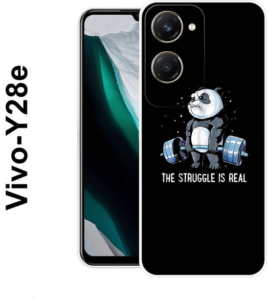 MASURA Back Cover for Vivo Y28e 5G, Struggle, Panda, GYM, Bear, Funky, 537