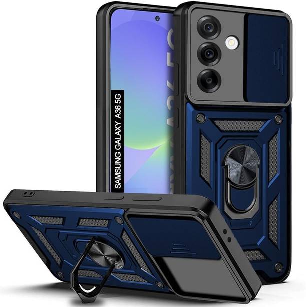 AIBEX Back Cover for Samsung Galaxy A36 5G| D10 Tough Armor | Sliding Camera Shield | Ring Holder Kickstand