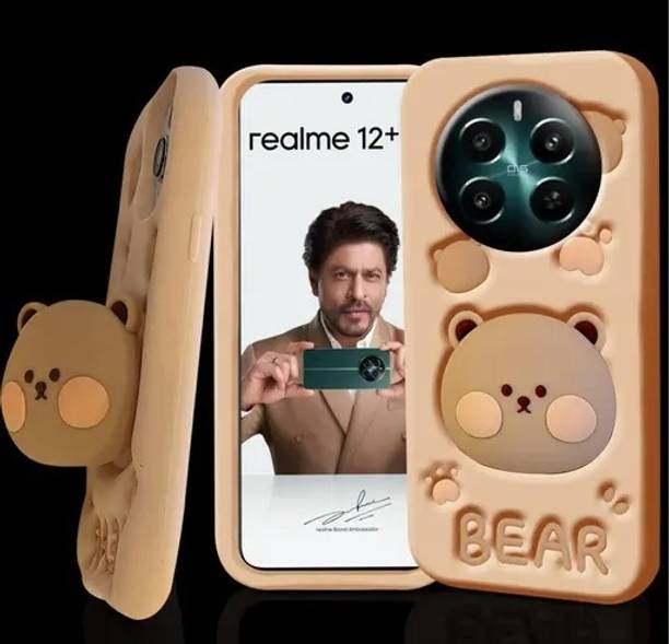 EXOTIC FLOURISH Back Cover for Realme C65 3D Cute Cartoon With Holder Bear