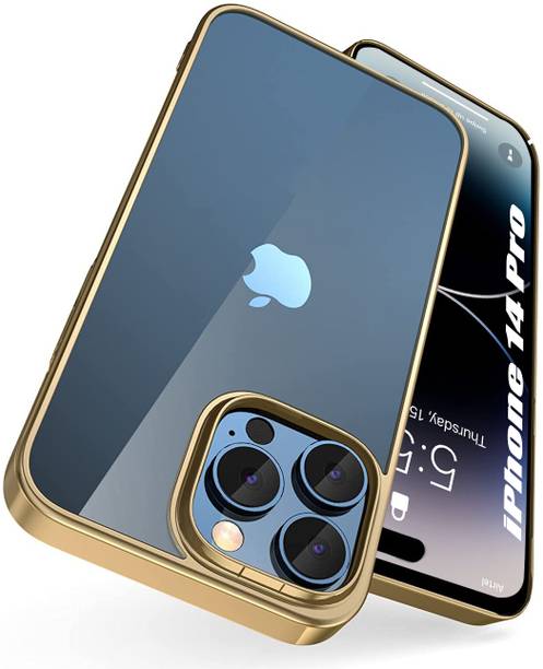 SQUIF Bumper Case for Apple iPhone 14 Pro Clear Back Cover with Camera Protection and Electroplated Frame Bumper