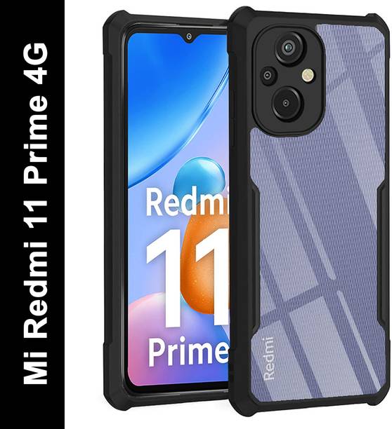 VAPRIF Back Cover for Mi Redmi 11 Prime 4G, Transparent Hybrid Hard PC Back TPU Bumper
