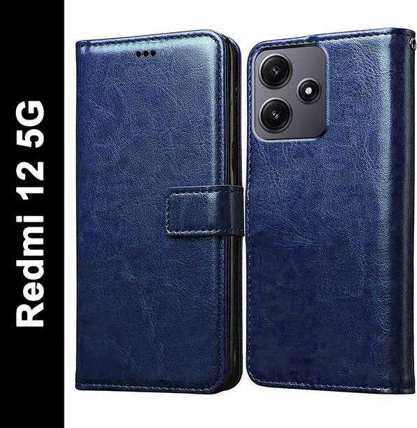 Casotec Flip Cover for Mi Redmi 12 5G, Mi Redmi 12 4G, Poco M6 Pro 5G