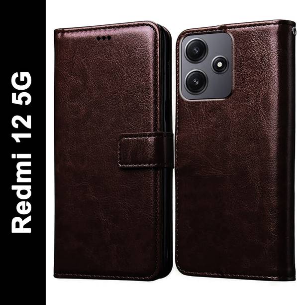 Casotec Flip Cover for Mi Redmi 12 5G, Mi Redmi 12 4G, Poco M6 Pro 5G