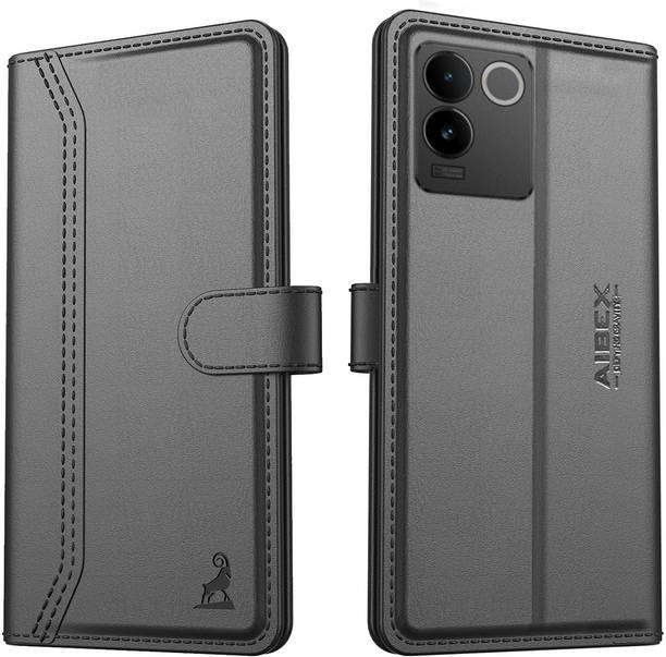 AIBEX Flip Cover for Vivo T2 Pro 5G / IQOO Z7 Pro 5G| Premium Leather Finish | Magnetic Closure | Kickstand