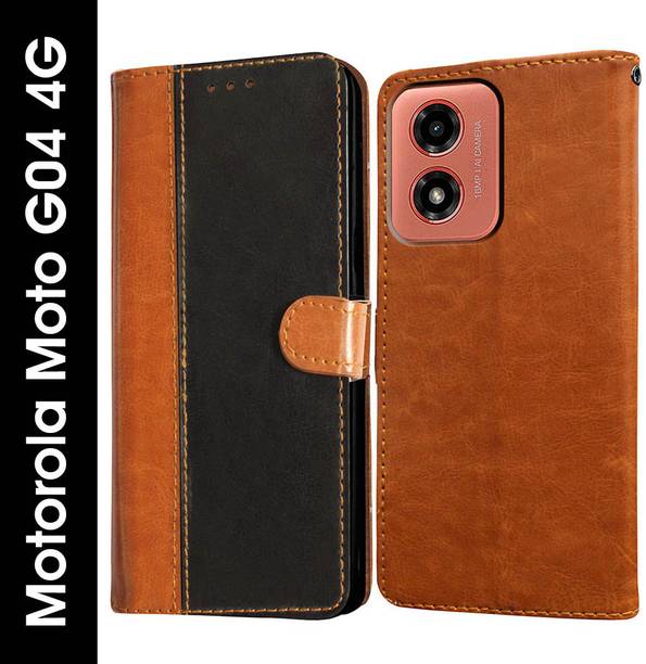 Casotec Flip Cover for Motorola Moto G04 4G, Motorola Moto G04s 4G