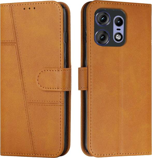 FoneShield Flip Cover for Motorola Edge 50 Pro 5G| Premium Leather Material | Built-in Stand | Card Slots & Wallet
