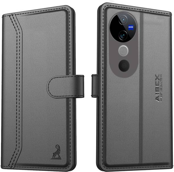 AIBEX Flip Cover for Vivo T3 Ultra 5G / Vivo V40 5G / Vivo V40 Pro 5G|Premium Leather Finish | Magnetic Closure